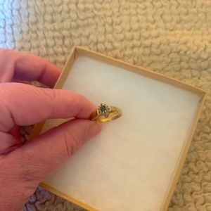 Sapphire Diamond 14k size 8 ring.